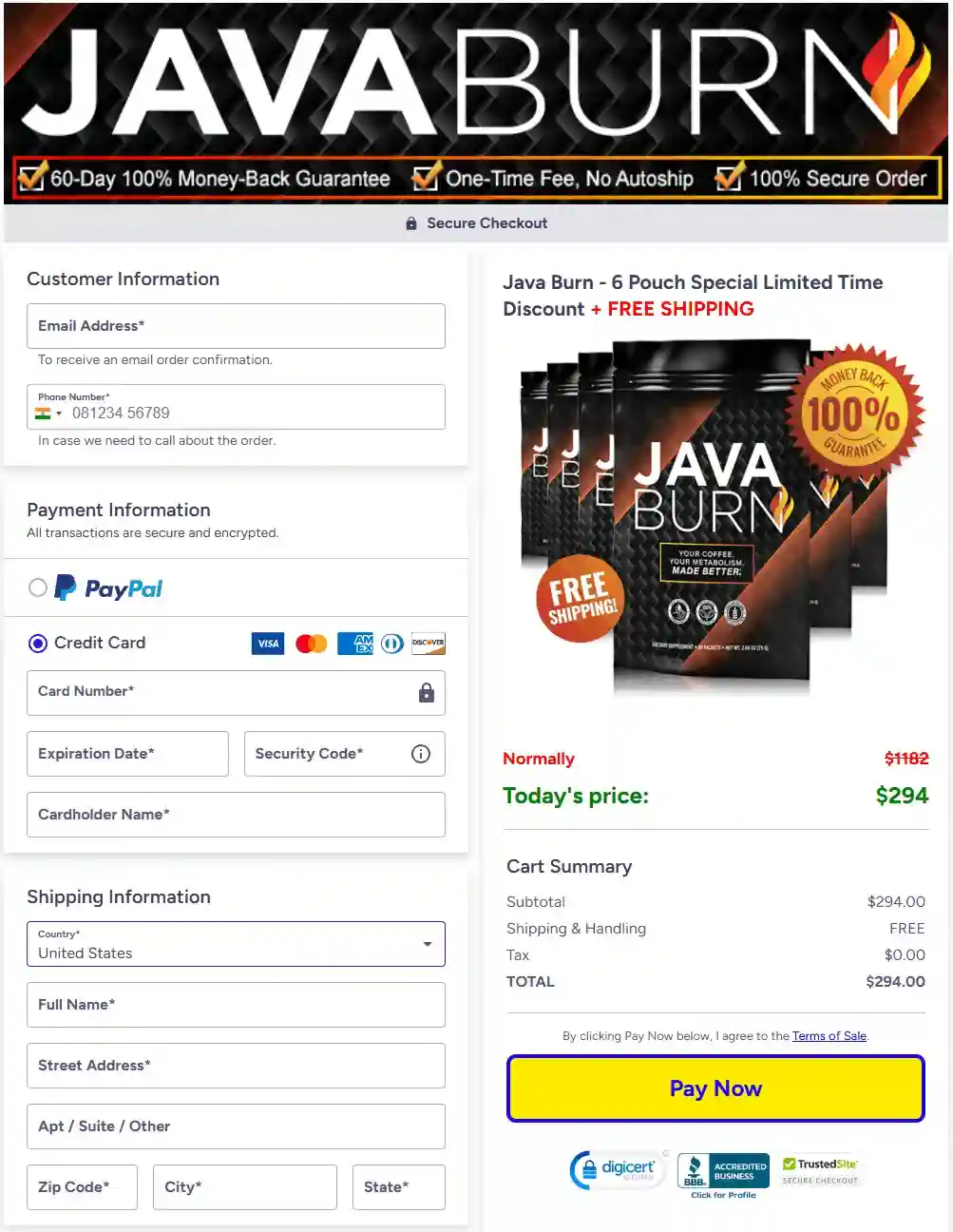 java burn online sale